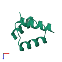 PDB entry 1enh coloured by chain, top view.