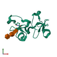 PDB entry 1enm coloured by chain, front view.