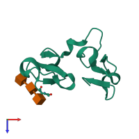 PDB entry 1enm coloured by chain, top view.