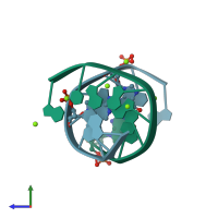 PDB entry 1enn coloured by chain, side view.