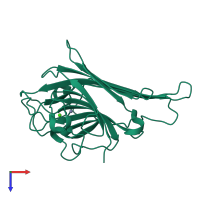 PDB entry 1enr coloured by chain, top view.