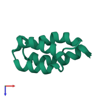 PDB entry 1eo0 coloured by chain, ensemble of 10 models, top view.