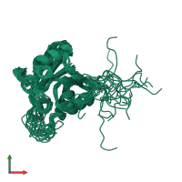 PDB entry 1eo1 coloured by chain, ensemble of 20 models, front view.
