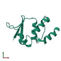 PDB entry 1eod coloured by chain, front view.