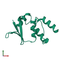 PDB entry 1eoe coloured by chain, front view.
