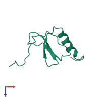 PDB entry 1eot coloured by chain, top view.