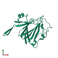 PDB entry 1ep0 coloured by chain, front view.