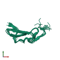 PDB entry 1eph coloured by chain, ensemble of 10 models, front view.