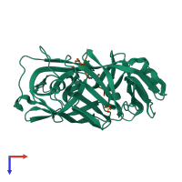 PDB entry 1epm coloured by chain, top view.