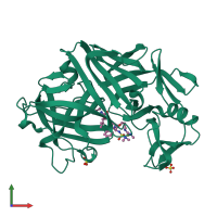 PDB entry 1epp coloured by chain, front view.