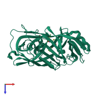 PDB entry 1epq coloured by chain, top view.
