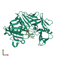 PDB entry 1epr coloured by chain, front view.