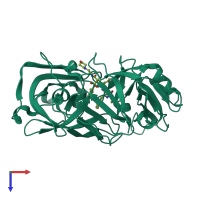 PDB entry 1epr coloured by chain, top view.