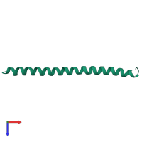 PDB entry 1eq7 coloured by chain, top view.