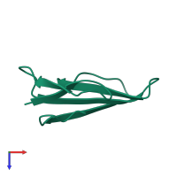 PDB entry 1era coloured by chain, top view.