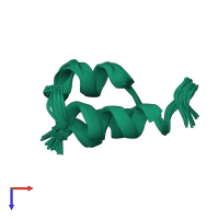 PDB entry 1erc coloured by chain, ensemble of 20 models, top view.