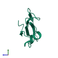 PDB entry 1erg coloured by chain, side view.