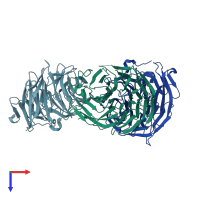 PDB entry 1erj coloured by chain, top view.