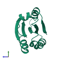 PDB entry 1ert coloured by chain, side view.