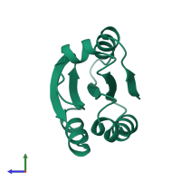 PDB entry 1erw coloured by chain, side view.