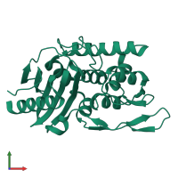 PDB entry 1es2 coloured by chain, front view.