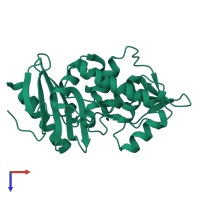 PDB entry 1es5 coloured by chain, top view.