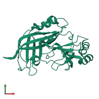 PDB entry 1es6 coloured by chain, front view.