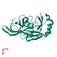 PDB entry 1es6 coloured by chain, top view.