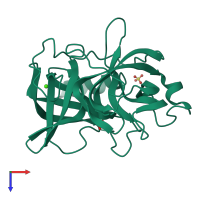 PDB entry 1esa coloured by chain, top view.