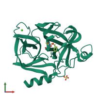 PDB entry 1esb coloured by chain, front view.