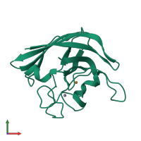 PDB entry 1eso coloured by chain, front view.