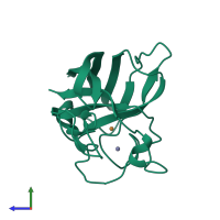 PDB entry 1eso coloured by chain, side view.