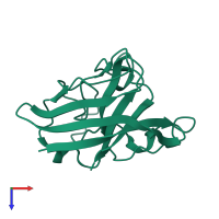 PDB entry 1eso coloured by chain, top view.