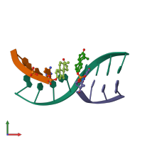 PDB entry 1ess coloured by chain, front view.