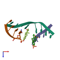 PDB entry 1ess coloured by chain, top view.