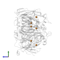 COPPER (II) ION in PDB entry 1et5, assembly 1, side view.