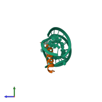 PDB entry 1etf coloured by chain, side view.