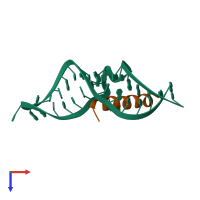PDB entry 1etf coloured by chain, top view.