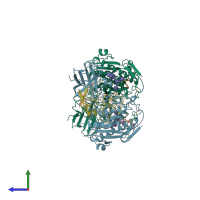PDB entry 1eth coloured by chain, side view.