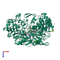 PDB entry 1eu1 coloured by chain, top view.
