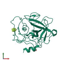 PDB entry 1euf coloured by chain, front view.