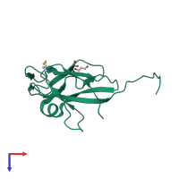 PDB entry 1euw coloured by chain, top view.