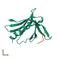 PDB entry 1evh coloured by chain, front view.