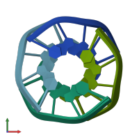 PDB entry 1evn coloured by chain, ensemble of 7 models, front view.