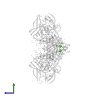 CALCIUM ION in PDB entry 1evu, assembly 1, side view.