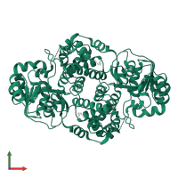 Glycerol-3-phosphate dehydrogenase [NAD(+)], glycosomal in PDB entry 1evy, assembly 1, front view.