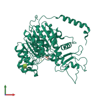 PDB entry 1ew2 coloured by chain, front view.