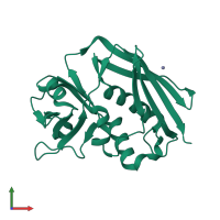 PDB entry 1ewc coloured by chain, front view.