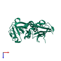 PDB entry 1ewc coloured by chain, top view.