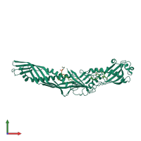 PDB entry 1ewf coloured by chain, front view.
